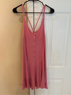 Roxy Pink Button-Front Slip Dress